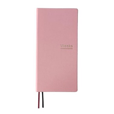 Undated Weekly Planner Notebook Pocket Organizer Appointment Book Journal Notebook A6 Week Plan Notepad Pink