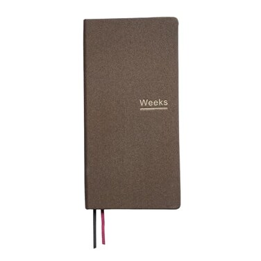 Undated Weekly Planner Notebook Pocket Organizer Appointment Book Journal Notebook A6 Week Plan Notepad Brown