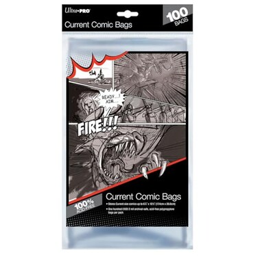 Ultra Pro Current Size 678 X 1012 Comic Bags 100 Count Pack Small Clear