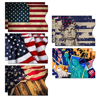 Rfid Blocking Sleeves 10 Rfid Blocking Sleeves 5 Unique Designs Identity Theft Protection Travel Case Set American Element Side Load