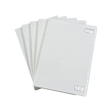 Maxtek 5 Pack Standard 14Mm White Single Disc Cd Dvd Cases With Outer Clear Artwork Insert Sleeve Compatible For Nintendo Wii Discs