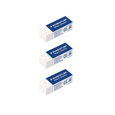 Staedtler Mars Plastic Eraser Pack Of 3 Plastic Mini White