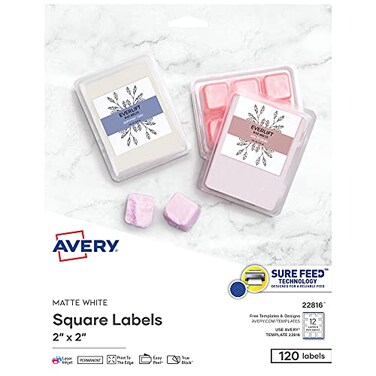 Avery Printable Blank Square Labels 2 X 2 Matte White 120 Customizable Labels 22816