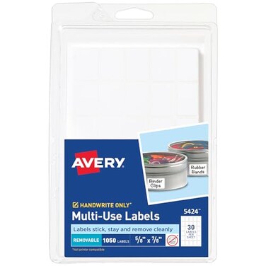 Avery Multiuse Removable Labels 58 X 78 White Nonprintable 1050 Blank Labels Total 5424