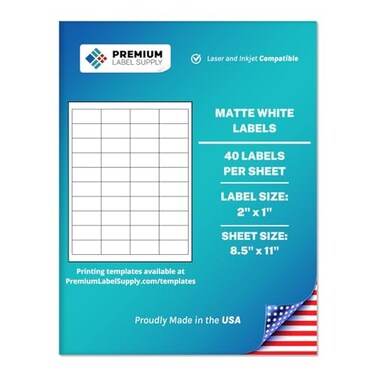 Premium Label Supply White Sticker Barcode Labels 2 X 1 Laserinkjet Compatible 40 Per Sheet 25 Sheets 1000 Total Adhesive Labels