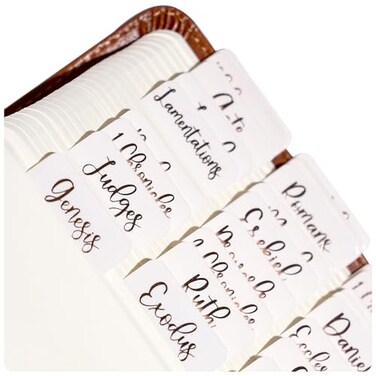 Idyllic Grace Bible Tabs Bronze Foil Letting Bible Journaling Study Tool New And Old Testament Christian Catholic Apocrypha 90 Tabs Indexing Tabs Glossy Laminated Durable Creamsicle