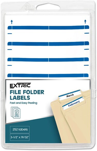 File Folder Labels 28 Sheets Light Blue File Labels A Total Of 252 File Labels For File Folders