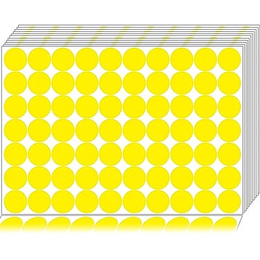 1400 Pcs Yellow Dot Stickers Round Coding Labels Circle Dots Labels Stickers Polka Circle Dot Stickers Label Sticker For Officeclassroompapers Etc