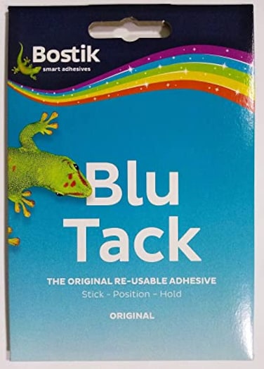 Bostik Blutack Original Mastic Putty Adhesive Nontoxic Blue 60G Ref 801103