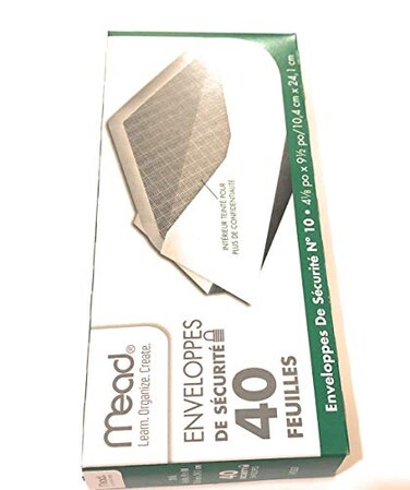 Mead 10 Envelopes Security 4 18 In X 9 12 40Box