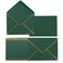 50 Pack A7 Envelopes Dark Green 5 X 7 With Gold Border