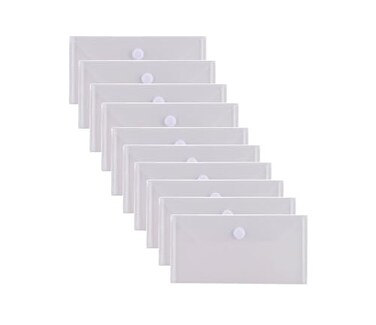 Yessart 10 Clear Plastic Envelopes 5 X 10 Money Receipt Bill Storage Holder 10 Pack Hook Loop Closure 10 Pack