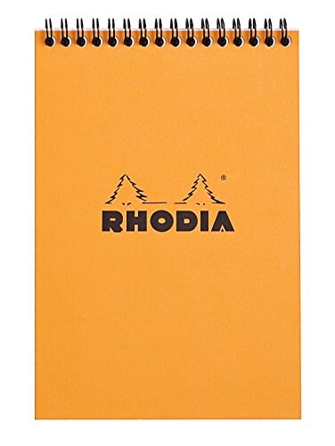 Rhodia Wirebound Notepad A5 Square Ruling Orange