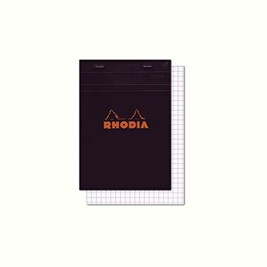 Rhodia Notepad No14 A6 Squared Black