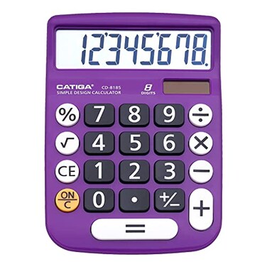 Catiga Desktop Calculator 8 Digit With Solar Power And Lcd Display Or Home Office School Class And Business 4 Function Small Basic
