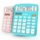 Catiga Desktop Calculator 2 Pack 12 Digit With Large Lcd Display And Sensitive Button Solar And Battery Dual Power Standard Function For Office Home School Cd2786 Light Bluelight Pink