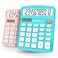 Catiga Desktop Calculator 2 Pack 12 Digit With Large Lcd Display And Sensitive Button Solar And Battery Dual Power Standard Function For Office Home School Cd2786 Light Bluelight Pink