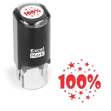 Excelmark 100 Selfinking Round Teacher Stamp Red Ink