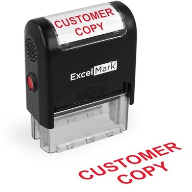 Excelmark Customer Copy Self Inking Rubber Stamp Red Ink