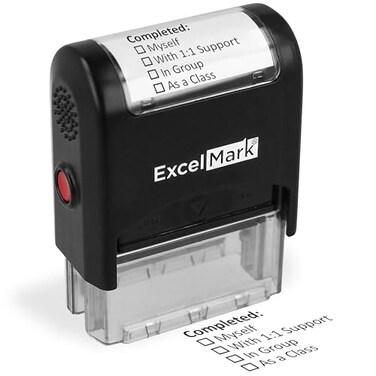 Excelmark Rectangular Completed Teacher Stamp Self Inking Black Ink A2359