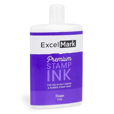 Excelmark Self Inking Stamp Refill Ink 2 Oz Purple Ink