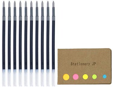 Pilot Acroball Advanced Ink Refill For Acroball Retractable Ballpoint Pens Fine Point 07Mm Blue Ink 10Pack Sticky Notes Value Set