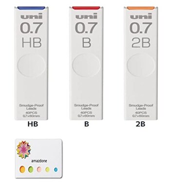 Amazdone Uni Mechanical Pencil Leadthe Uni Smudgeproof Leads 07Mmuls0740Hbb2B 3 Packtotal 120 Leads Sticky Notes Value Set