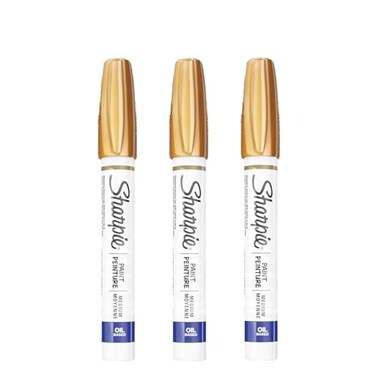 Sharpie Oilbased Paint Marker Medium Point 3Count Metallic Gold
