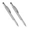 Multiword 6 In 1 Multi Function Tool Ballpoint Pen With Ballpoint Ruler Screwdriver A Flat Head Touchscreen Pen Levelgauge 2Pcs Silver