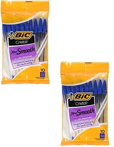 Bic 751766084321 Cristal Xtra Smooth Pens Blue Medium Point 20Pack