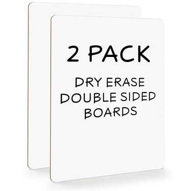 Scribbledo Small Dry Erase Boards 2 Pack 9X12 Double Sided Whiteboard