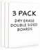 Scribbledo Small Dry Erase Boards 3 Pack 9X12 Double Sided Whiteboard