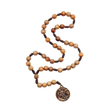 Intercession St Michael Sacred Handmade Solid Wood Chaplet Medium