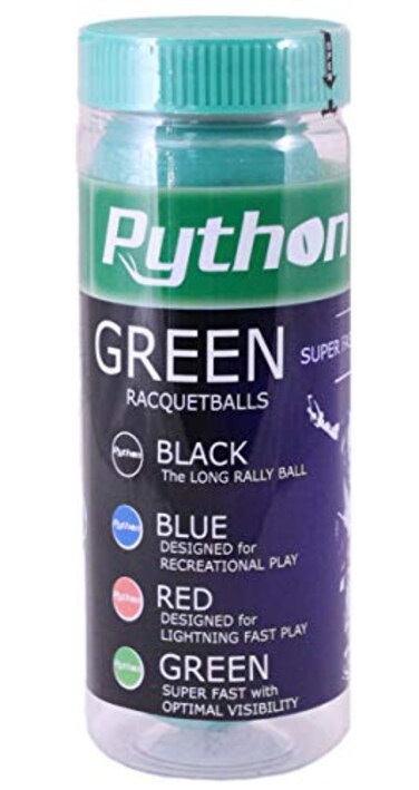 Python 3Ball Can Green Racquetballs Super Fast Woptimal Visibility