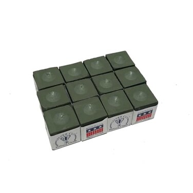 Silver Cup Billiard Chalk One Dozen Olive