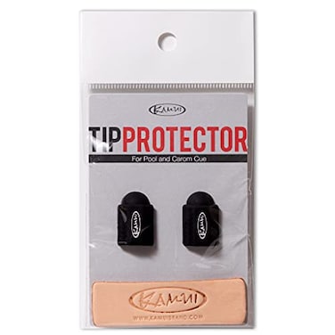 Kamui Billiard Cue Tip Protector 2Pack Leather Burnisher Black