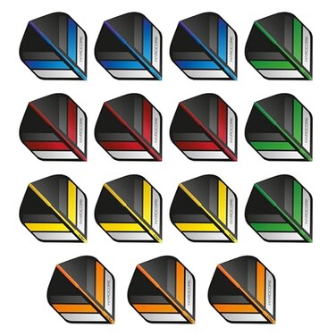 Red Dragon Hardcore Stripes Selection Pack Extra Thick Standard Dart Flights 5 Sets Per Pack 15 Dart Flights In Total