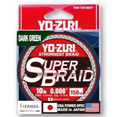 Yozuri Super Braid 150 Yard Spool Dark Green 10Lb