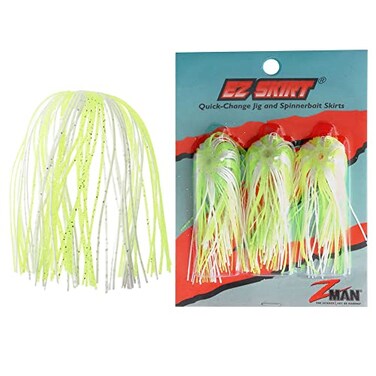 Zman Chatter Bait Ez Skirt One Size Chartreuse Silverwhite Silver