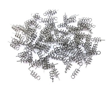 Honbay 100Pcs Spring Twist Lock Fishing Hook Centering Pin For Soft Lure Bait Worm Crank