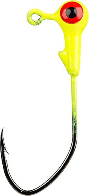 Strike King Lures Mr Crappie Jig Head With Lazer Sharp Eagle Claw Hook Freshwater 132 Oz 2 Hook Chartreuse Package Of 8
