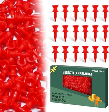 Amy Sport Golf Tees Step Down Plastic Unbreakable 50 Pack 1 14 Inch 32 Mm Red Reusable Bulk Set Professional Height Control Castle Tee For Practice 50 Pack 1 14 In Red