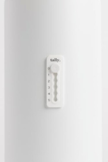 Tally Silicone Hydration Tracker Adhesive Tracking Accessory Adheres To Any Reusable Water Bottle Arctic White