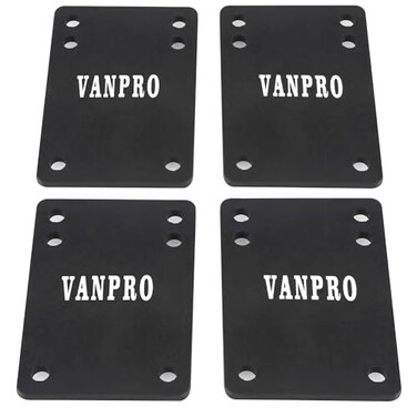 Vanpro 18 4Mm Rubber Skateboard Risers Reduces Vibrations Black 4Pcs