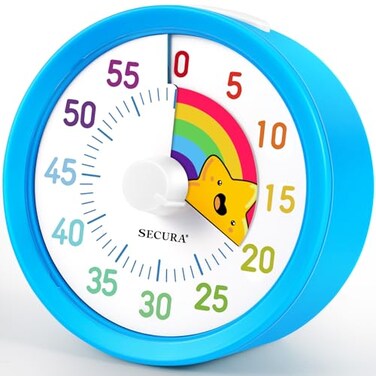 Secura 60Minute Visual Timer Rainbow Classroom Timers For Kids Time Clocks Countdown Time Tracker Management Tool With Pause Function Blue Star