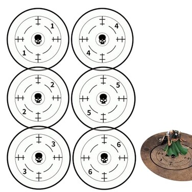 6 Pcs Objective Point Marker Disc Gaming Accessory Compatible With 40K Warhammer And Other Tabletop War Games Skull Pattern Miniatures Not Included