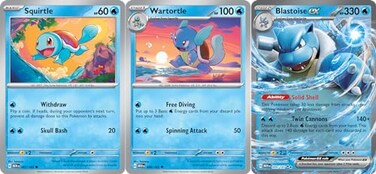 Blastoise Ex 009165 Pokemon 151 Double Rare Evolution 3 Card Lot