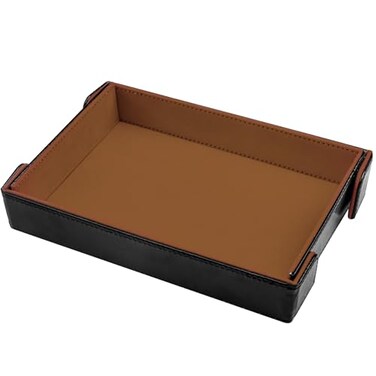 SIQUK Magnetic Folding Dice Tray Rectangle Dice Rolling Tray PU Leather Dice Trays Foldable Dice Holder Dice Rolling Mat Storage Box for DD RPG Dice Games Camel