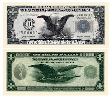 American Art Classics Billion Dollar Bill Pack of 50 Bills Patterned After The Black Eagle Silver Certificate Banknote