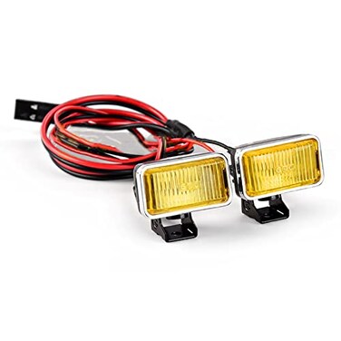 LICHIFIT 20MM Rectangular Spotlight Retro Simulation Electroplated Reflector Searchlight Headlight for 18 110 RC Car